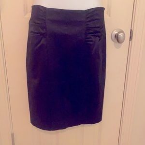 Bebe Ruched Black tapered Skirt